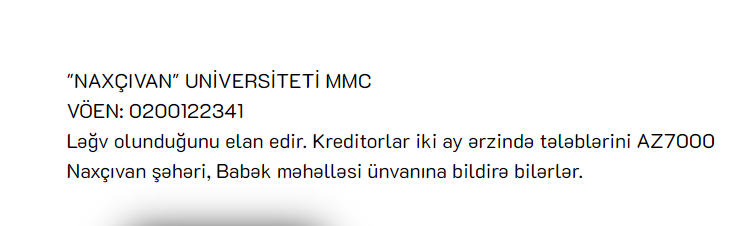 "Naxçıvan" Universiteti ləğv edildi - FOTO